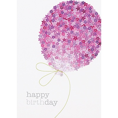 Balloon of Flowers Birthday Card
