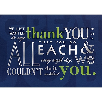 Every Single Day Thank You Card