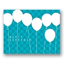 Value Birthday Card - Blue Balloons