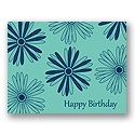 Value Birthday Card - Aqua Floral