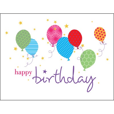 Value Birthday Card -Balloons