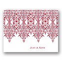 Scarlet Damask Personalized Note Card