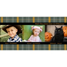 Plaid Wrap Around -- Halloween Photo Card