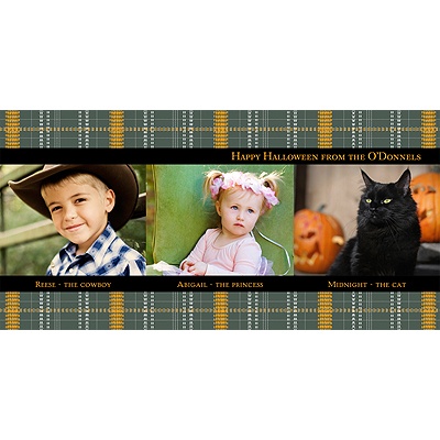 Plaid Wrap Around -- Halloween Photo Card