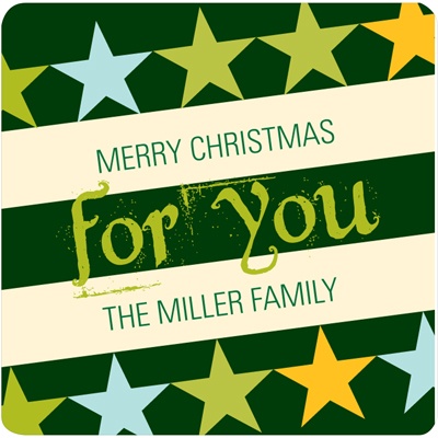 Rockin' Christmas in Green -- Christmas Gift Stickers