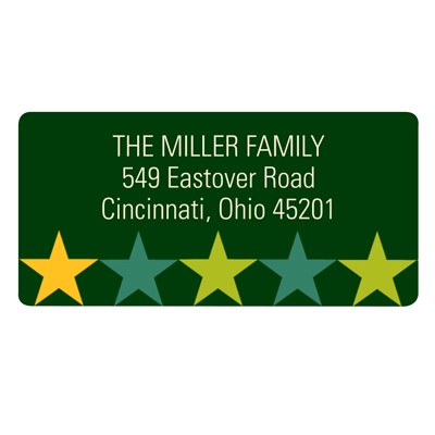 Stars Aligned in Green -- Christmas Address Label