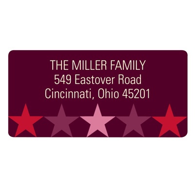 Stars Aligned in Pink -- Christmas Address Label
