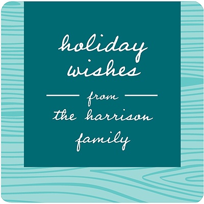 Rustic Panel in Aqua -- Christmas Gift Tag