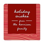 Rustic Panel in Red -- Christmas Gift Stickers