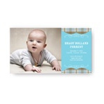 Perfectly Plaid in Blue -- Christmas Birth Announcements