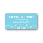 Flowing Border in Blue -- Christmas Address Labels