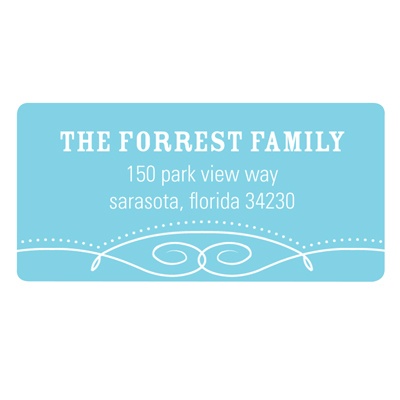 Flowing Border in Blue -- Christmas Address Labels