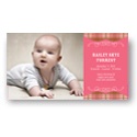 Perfectly Plaid in Pink -- Christmas Birth Announcements