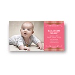 Perfectly Plaid in Pink -- Christmas Birth Announcements