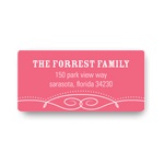Flowing Border in Pink -- Christmas Address Labels