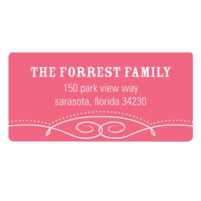 Flowing Border in Pink -- Christmas Address Labels