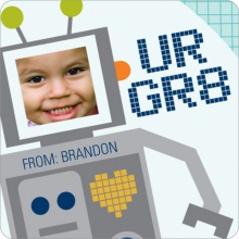Robot Greatness -- Valentine's Day Personalized Stickers