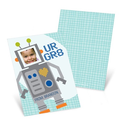 THE GOLDEN TICKET -- BOY PHOTO BIRTH ANNOUNCEMENT, 2in. x 4in. Folded Holiday Card