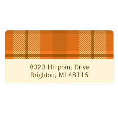 Fall Plaid -- Thanksgiving Address Label