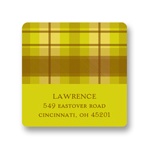 Thanksgiving Plaid -- Thanksgiving Address Label in Green