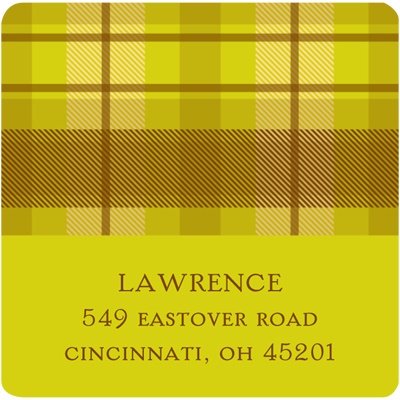 Thanksgiving Plaid -- Thanksgiving Address Label in Green