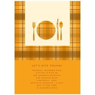 Dinner Time! -- Thanksgiving Invitation in Orange