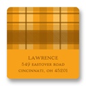 Thanksgiving Plaid -- Thanksgiving Address Label in Orange
