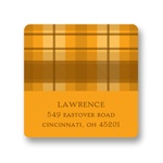 Thanksgiving Plaid -- Thanksgiving Address Label in Orange