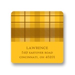 Thanksgiving Plaid -- Thanksgiving Address Label in Yellow