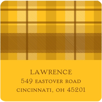 Thanksgiving Plaid -- Thanksgiving Address Label in Yellow