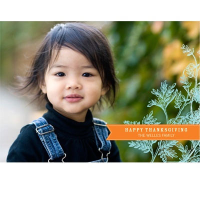 Banners and Branches -- Horizontal Thanksgiving Photo Cards