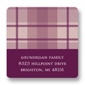 Plum Plaid -- Thanksgiving Address Label