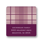 Plum Plaid -- Thanksgiving Address Label