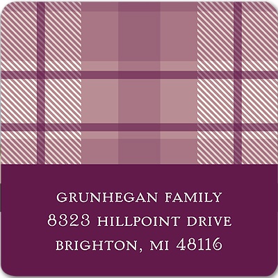 Plum Plaid -- Thanksgiving Address Label