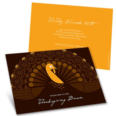 Fanned Turkey -- Thanksgiving Invitation