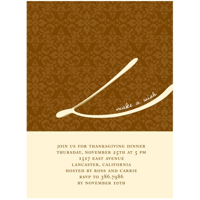 Make a Wish -- Thanksgiving Dinner Invitation