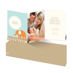Elephant Monogram in Aqua -- Photo Baby Announcements