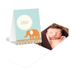 Elephant Monogram in Aqua -- Cute Baby Thank You Cards