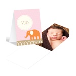 Elephant Monogram in Pink -- Cute Baby Thank You Cards