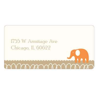 Elephant Scape -- Baby Address Labels