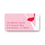 Happy Holidays Bird Chirps in Pink -- Christmas Address Labels