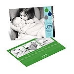 Ornamental Joy in Green -- Horizontal Christmas Birth Announcement