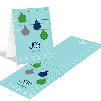 Ornamental Joy in Green -- Christmas Thank You Card