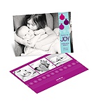 Ornamental Joy in Pink -- Horizontal Christmas Birth Announcement