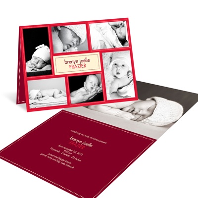 Christmas Newborn Collage - Christmas Birth Announcement