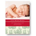 Newborn Toile Memories -- Christmas Photo Birth Announcements