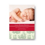 Newborn Toile Memories -- Christmas Photo Birth Announcements