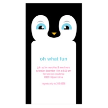 Hello Penguin -- Kids Christmas Party Invitation