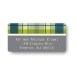 Playful Plaid in Green -- Baby Address Labels