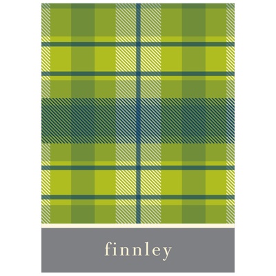 Playful Plaid in Green -- Christmas Thank You Card